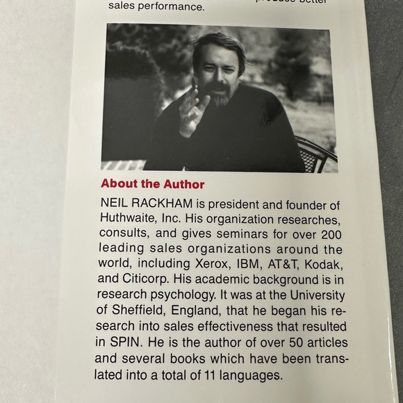 NEIL RACKHAM SPIN Selling Sales Method Hardcover - Picture 4 of 6